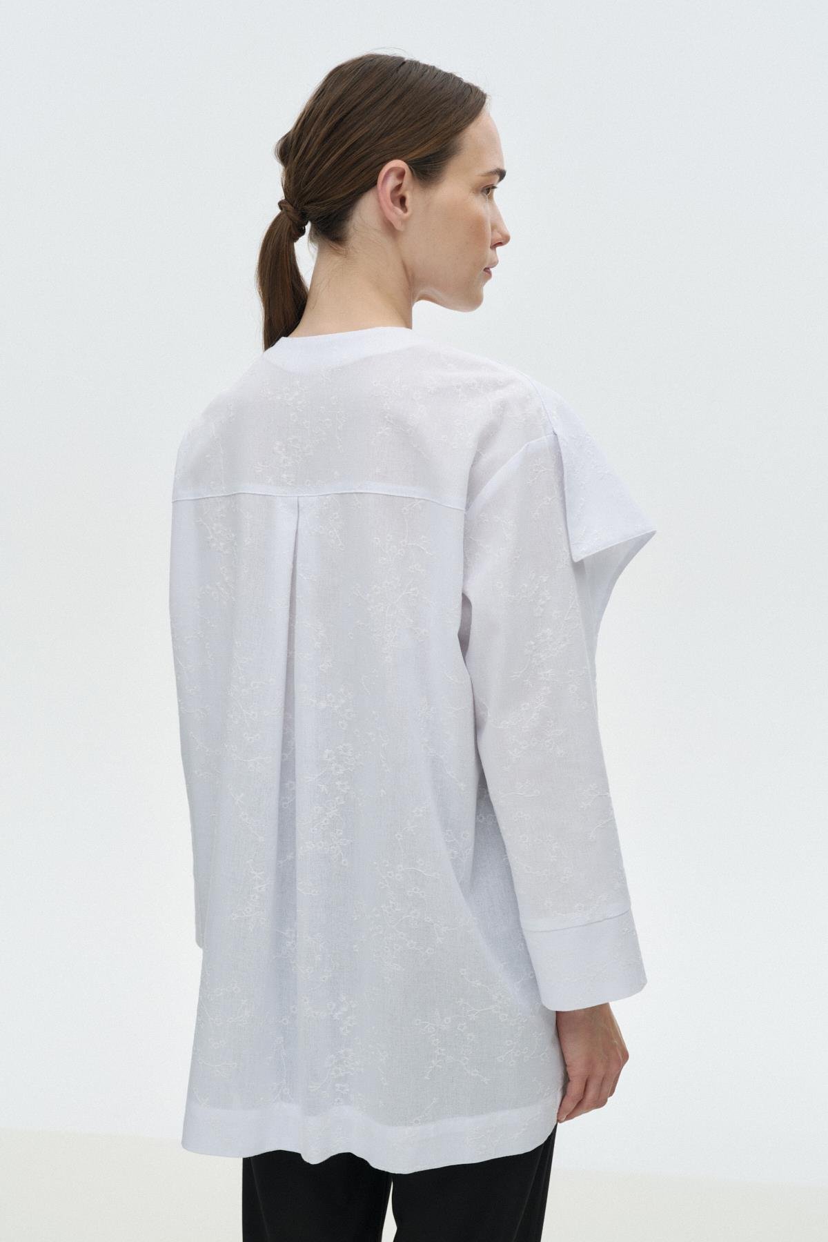 Büyük Yakalı Brode Gömlek BEYAZ{KATEGORİ}