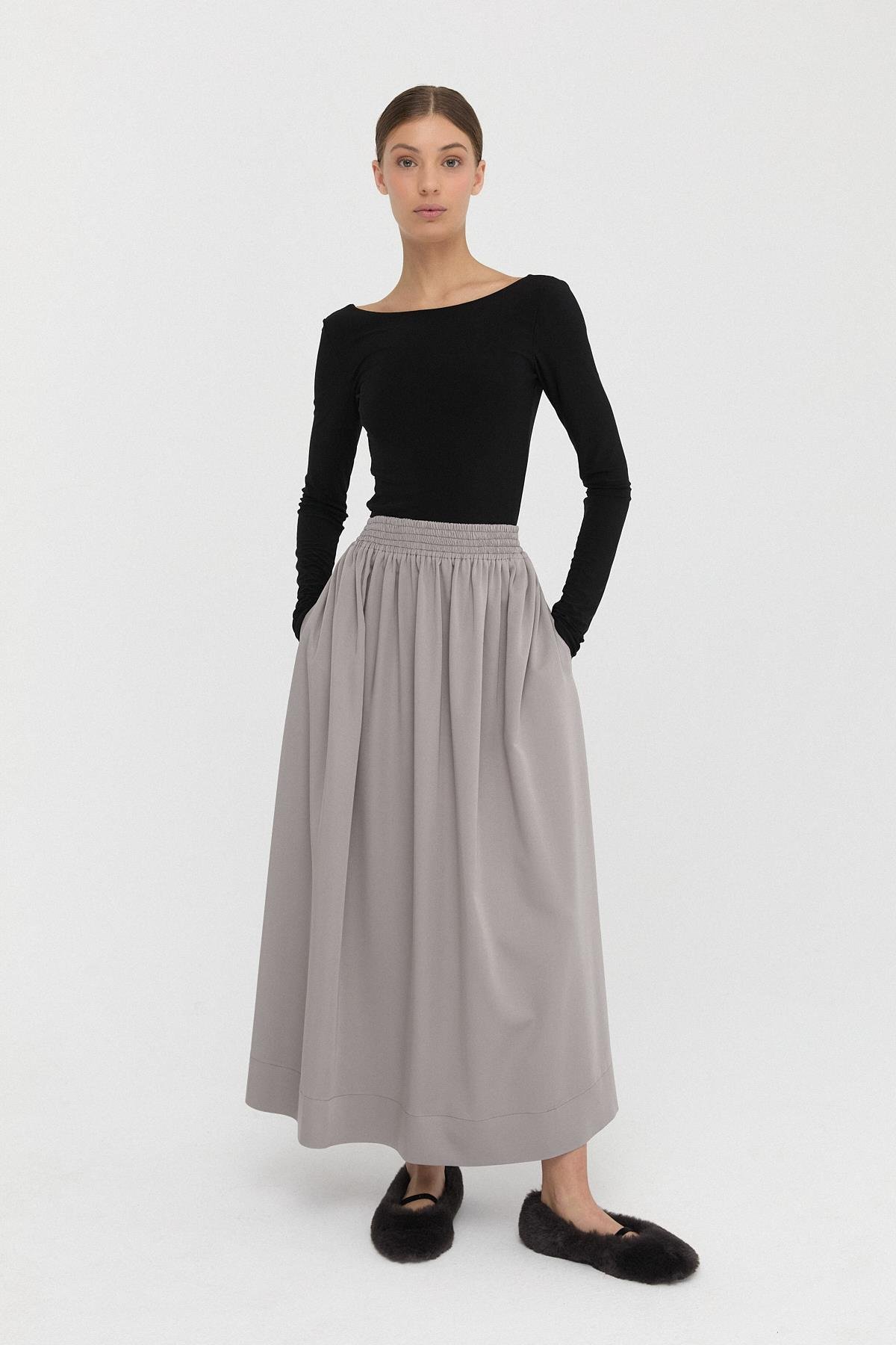 Büzgülü Pamuk Saten Etek{KATEGORİ}