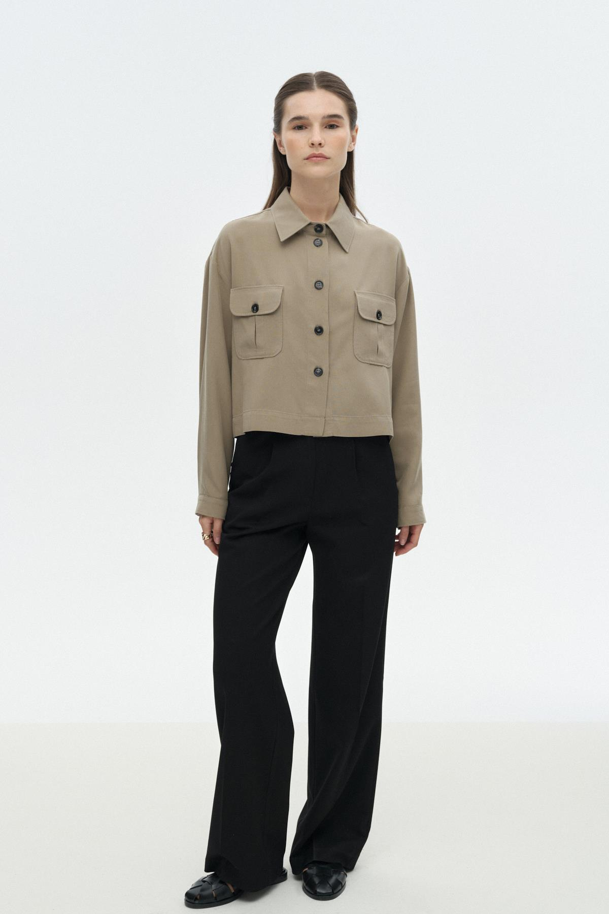 Cepli Crop Gömlek{KATEGORİ}