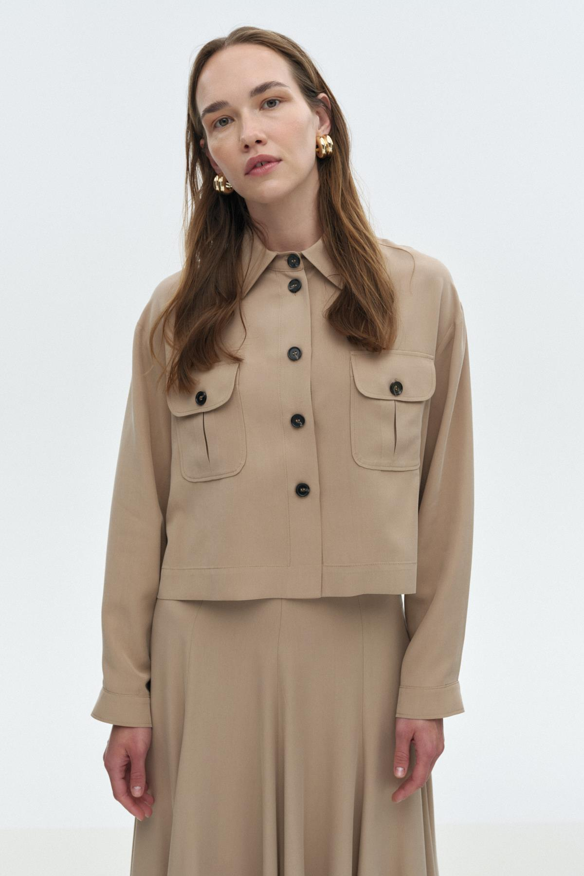 Cepli Crop Gömlek{KATEGORİ}