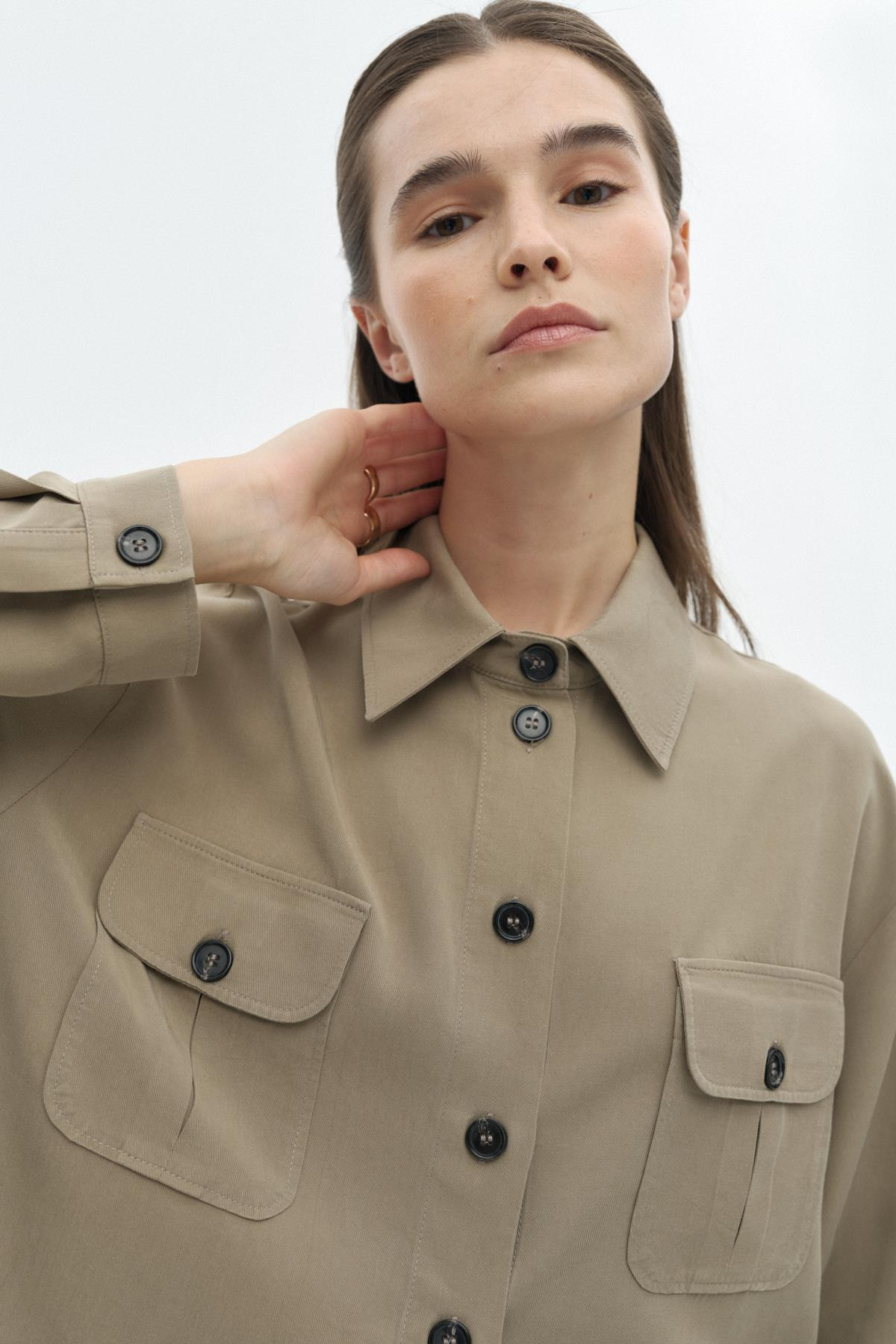 Cepli Crop Gömlek{KATEGORİ}