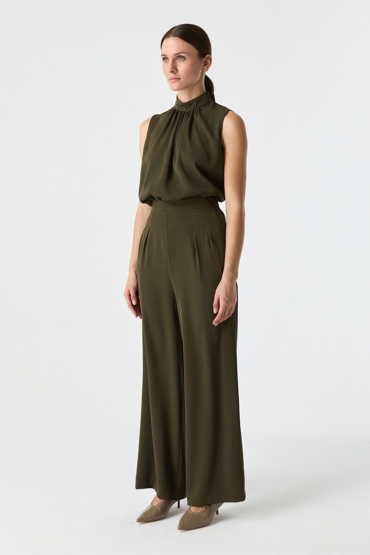 Çift Pilili Dökümlü Pantolon{KATEGORİ}