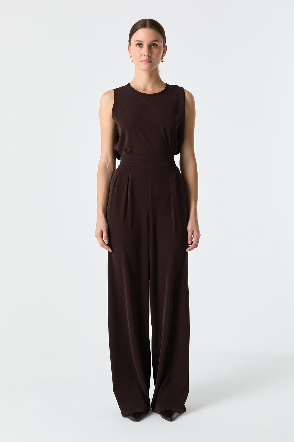 Çift Pilili Dökümlü Pantolon{KATEGORİ}