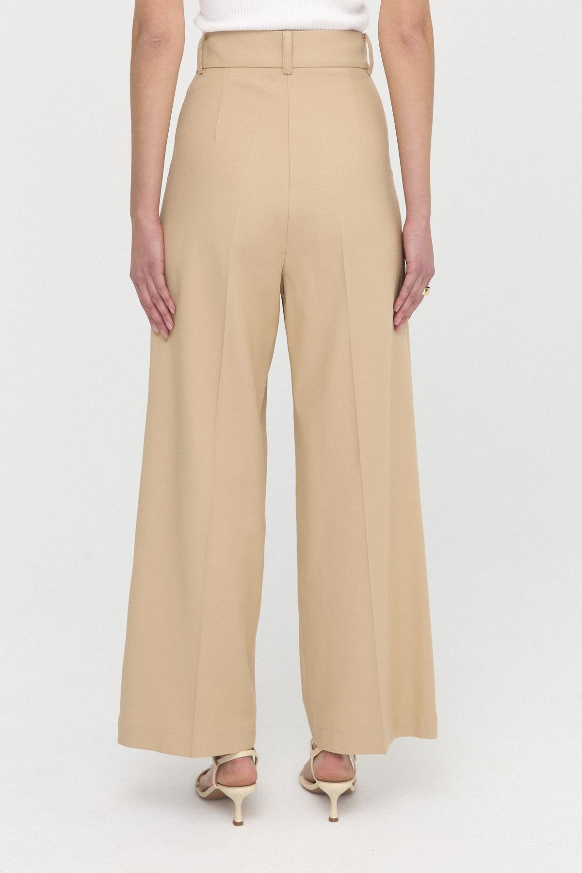 Çift Pilili Düz Kesim Pantolon{KATEGORİ}