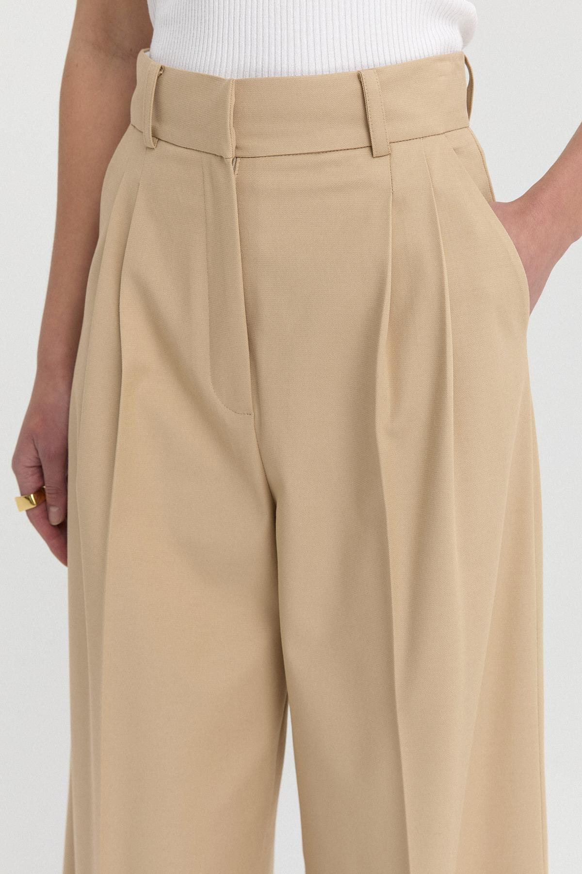 Çift Pilili Düz Kesim Pantolon{KATEGORİ}