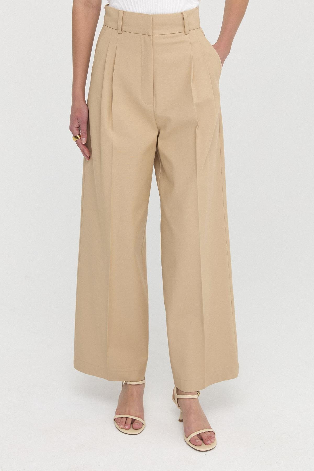 Çift Pilili Düz Kesim Pantolon{KATEGORİ}