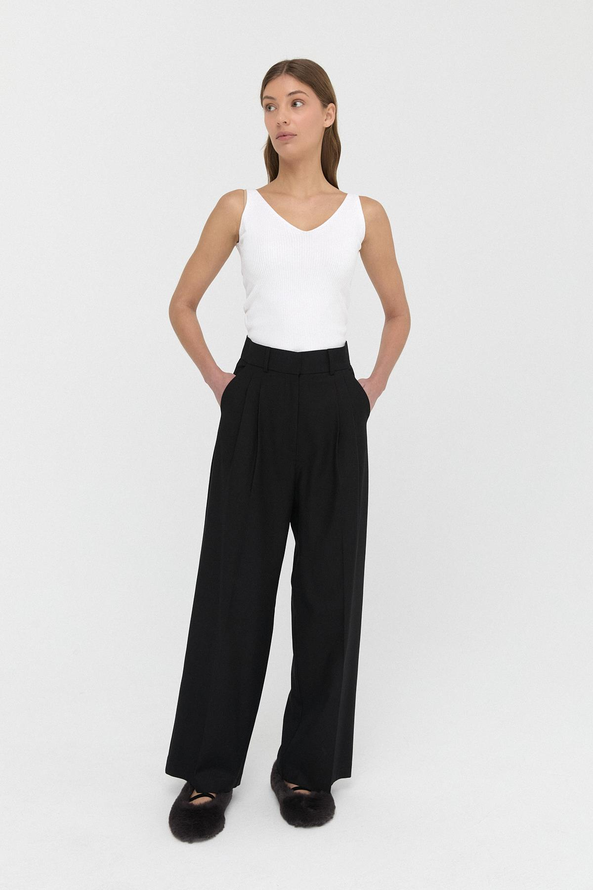 Çift Pilili Düz Kesim Pantolon{KATEGORİ}