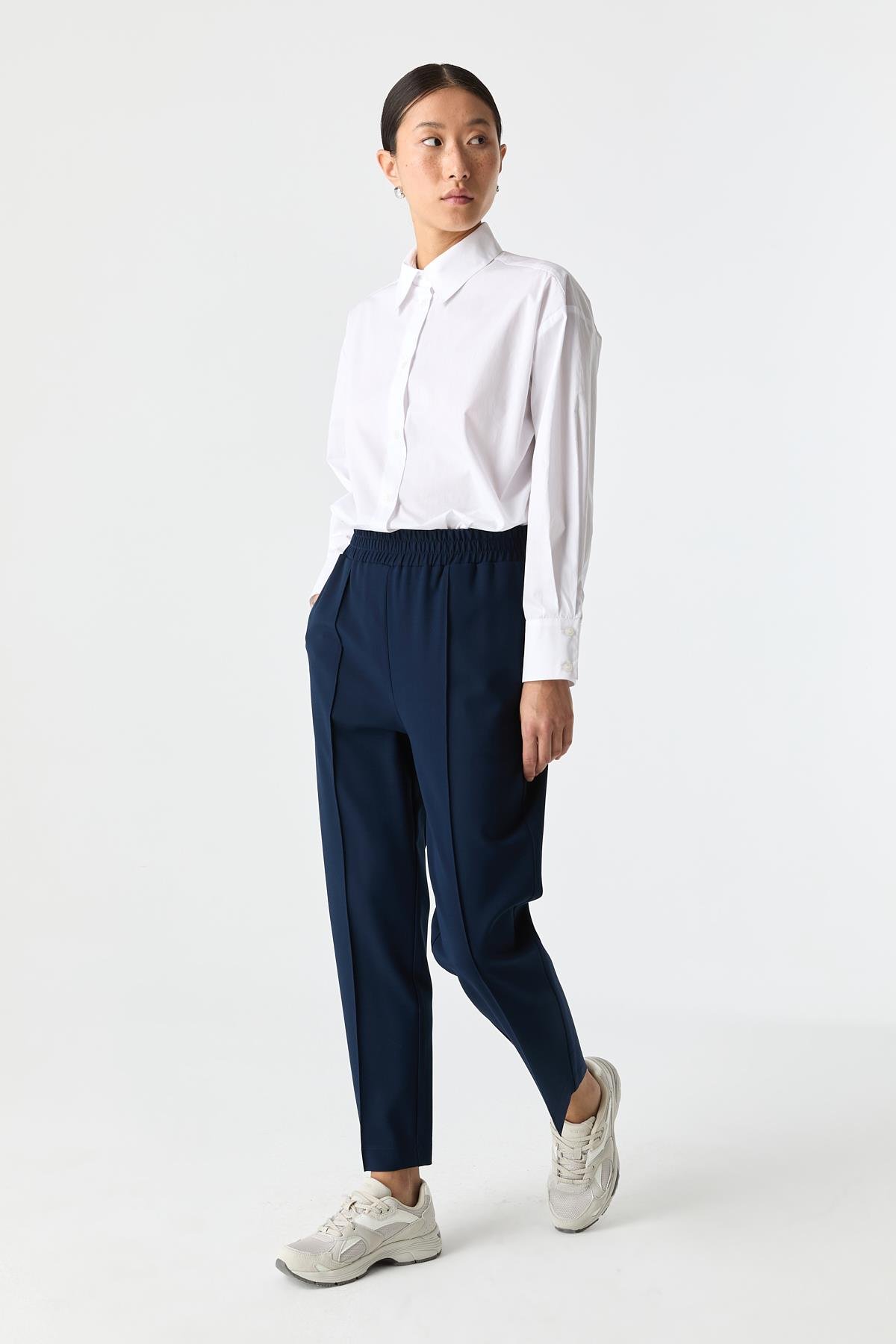 Çıma Detaylı Rahat Pantolon LACİVERT{KATEGORİ}