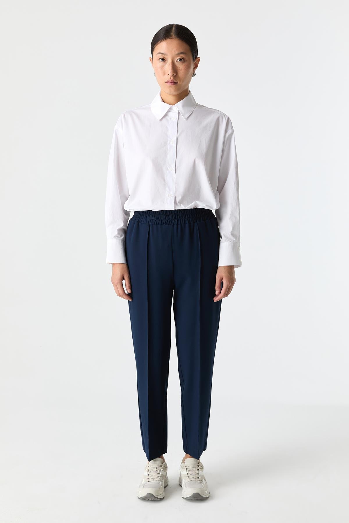 Çıma Detaylı Rahat Pantolon LACİVERT{KATEGORİ}