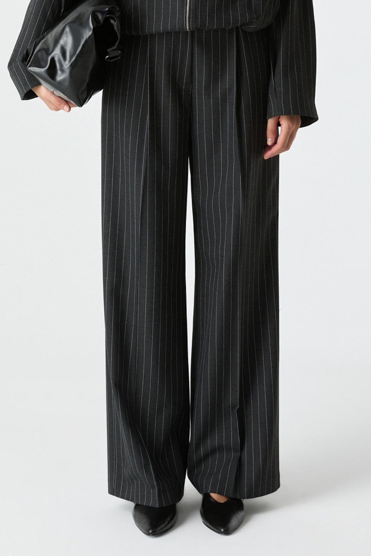 Çizgili Palazzo Pantolon{KATEGORİ}