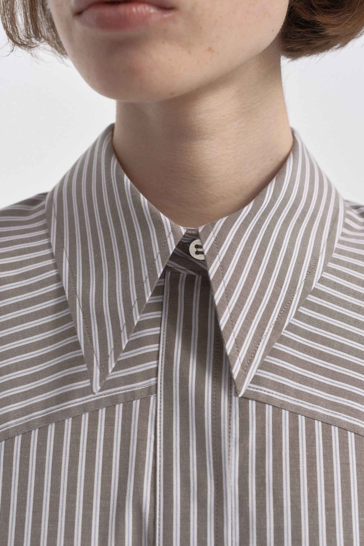 Çizgili Tailored Elbise KAHVERENGİ{KATEGORİ}
