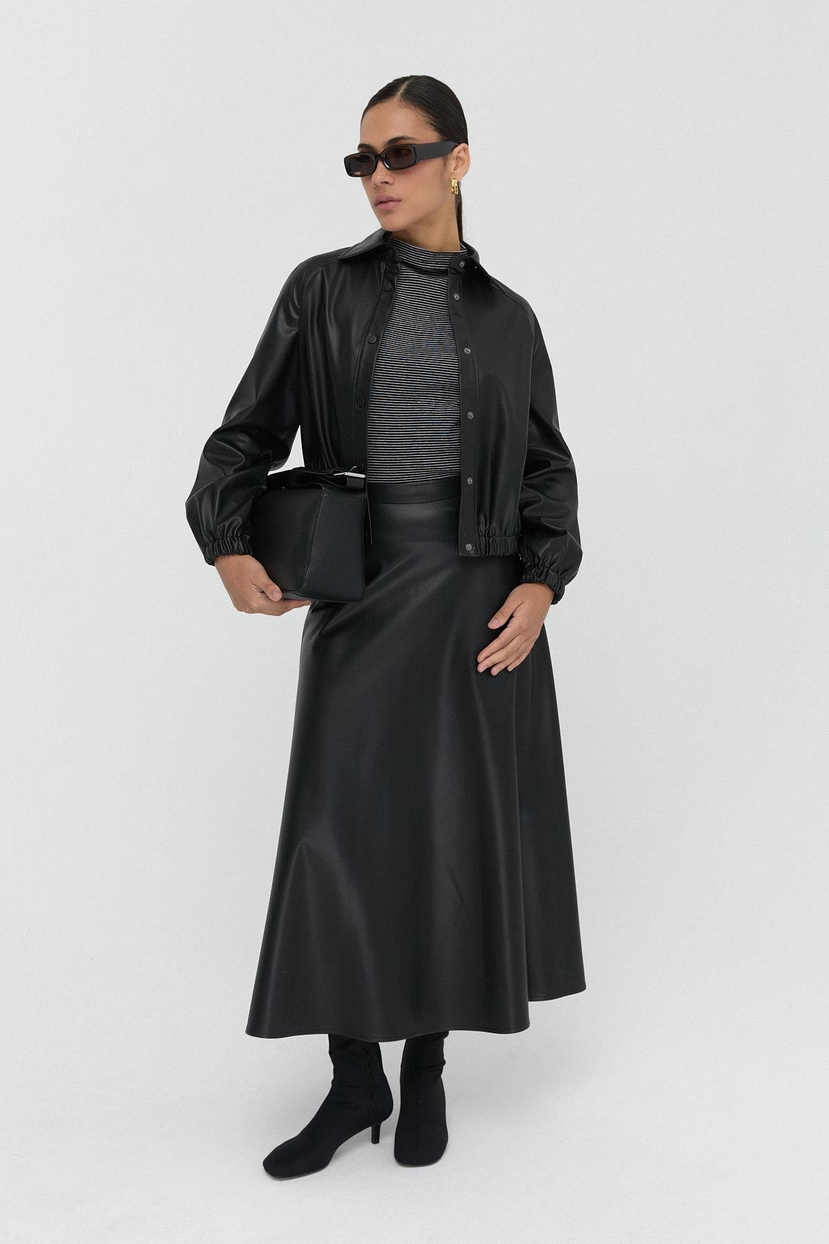 Deri Kloş Etek{KATEGORİ}