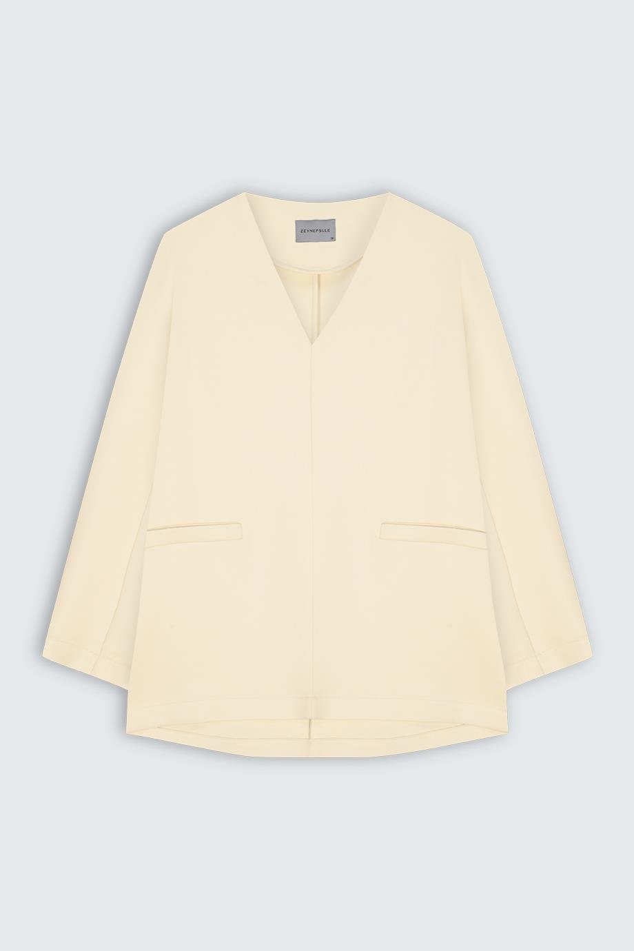 Deep V-Neck Blouse{KATEGORİ}