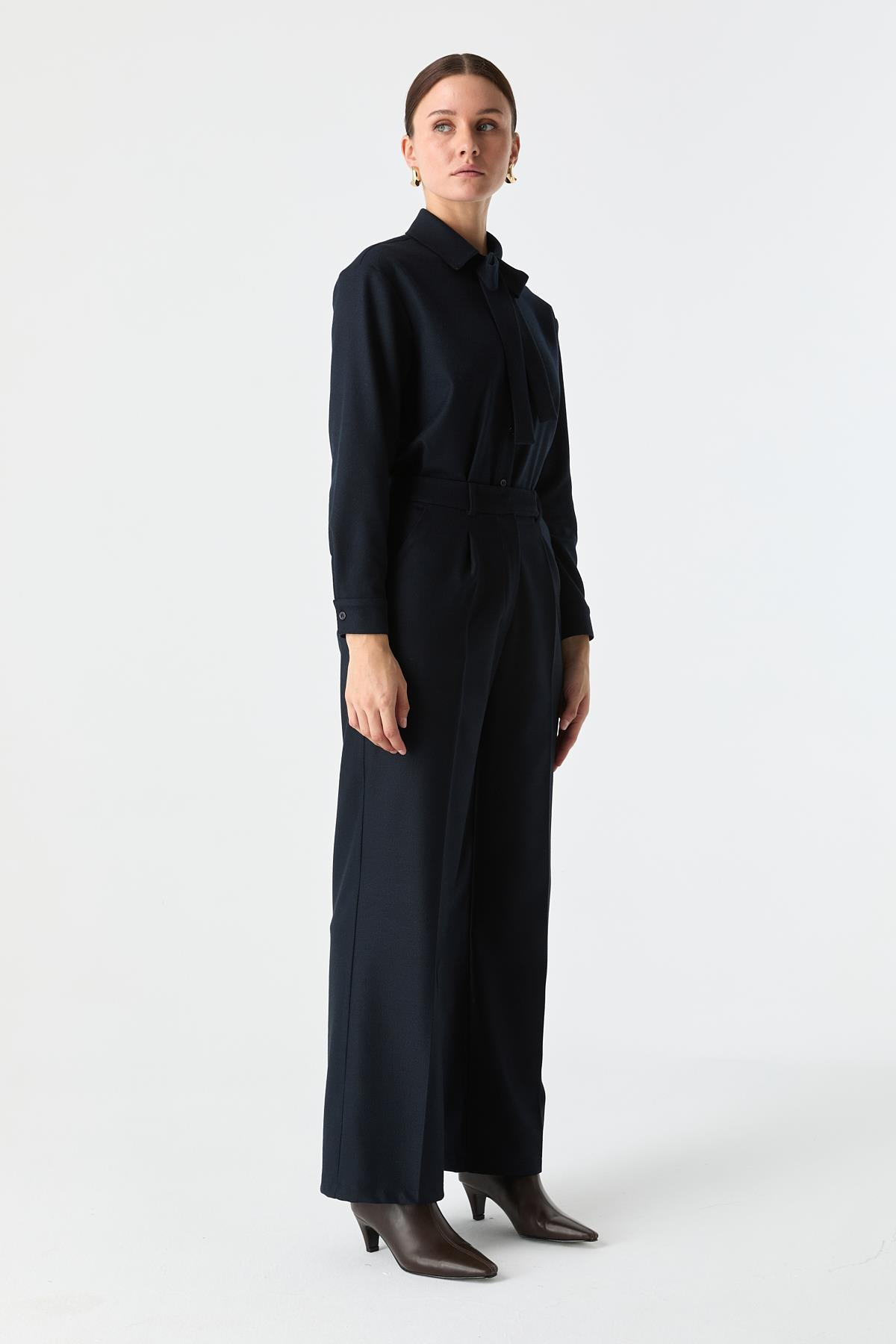 Dokulu Takım Pantolon LACİVERT{KATEGORİ}