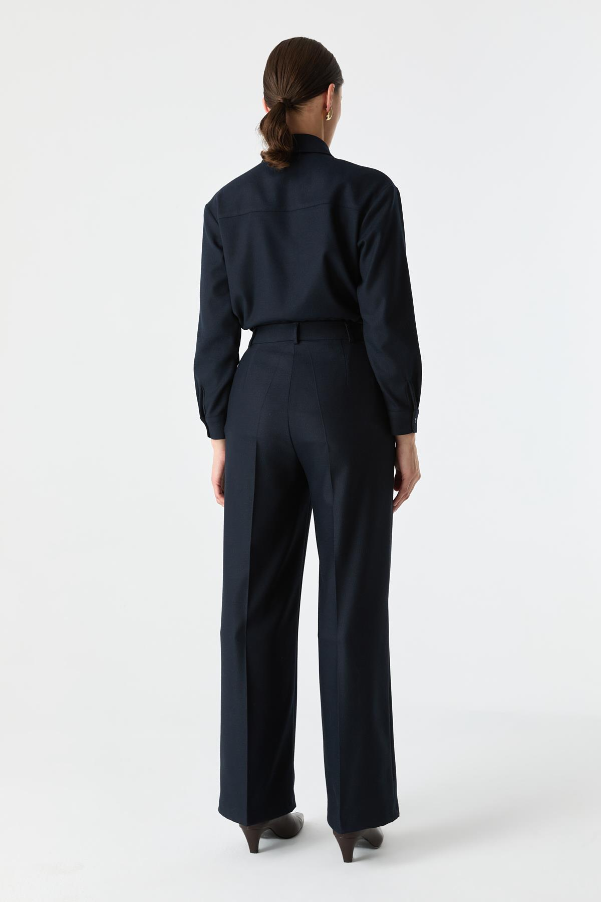 Dokulu Takım Pantolon LACİVERT{KATEGORİ}