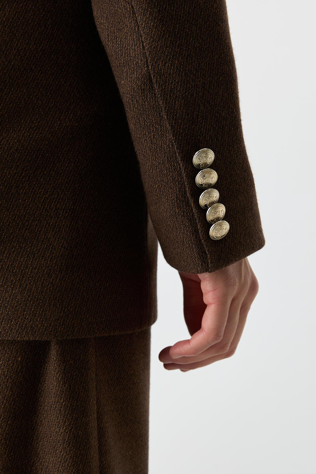 Dore Düğmeli Takım Blazer KAHVERENGİ{KATEGORİ}