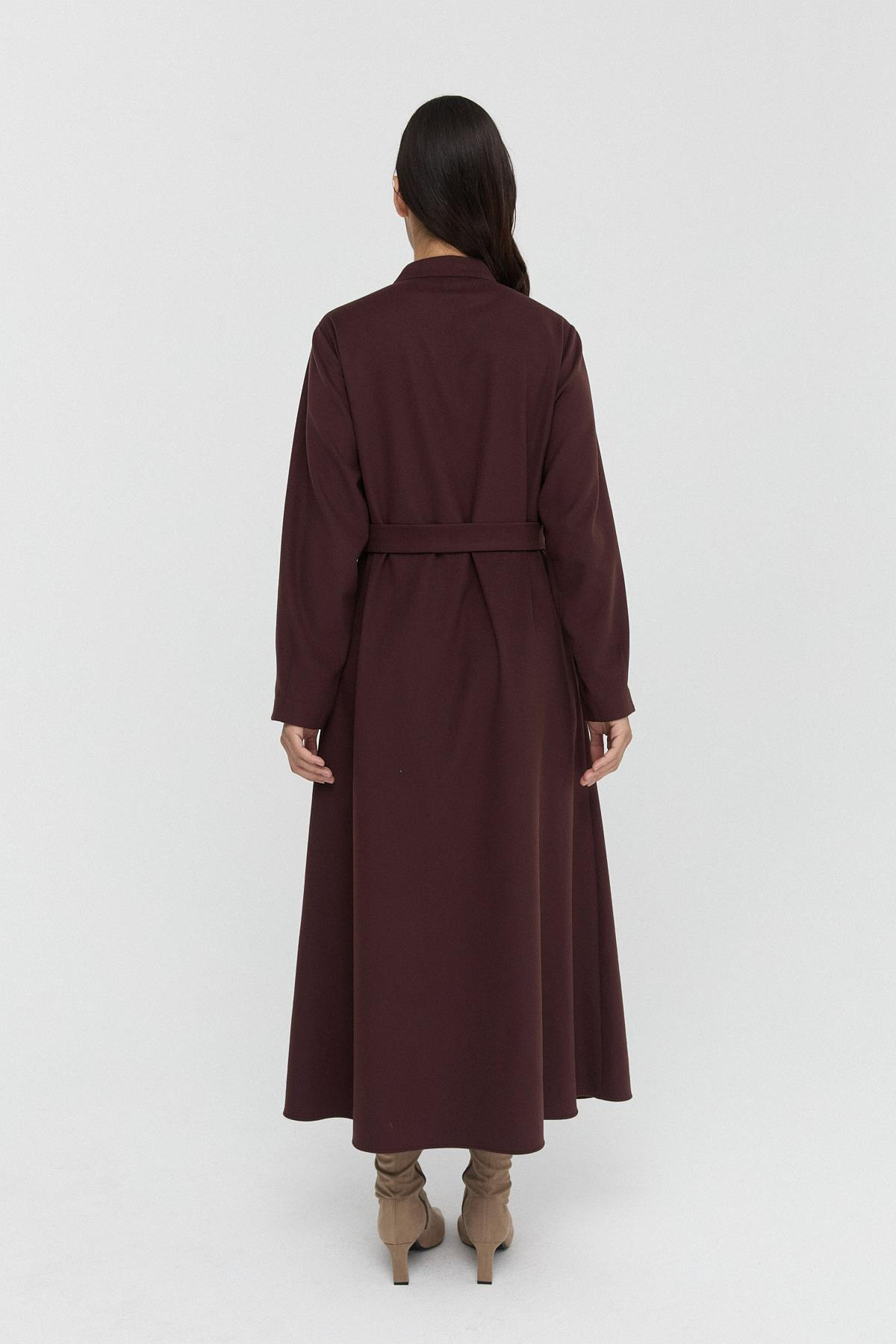 Düğmeli Kaşe Elbise{KATEGORİ}