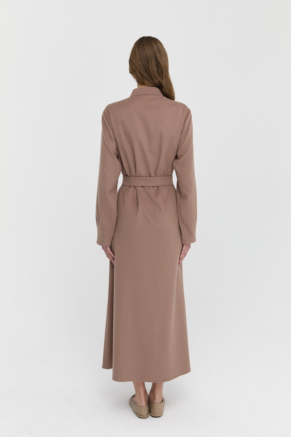 Düğmeli Kaşe Elbise{KATEGORİ}