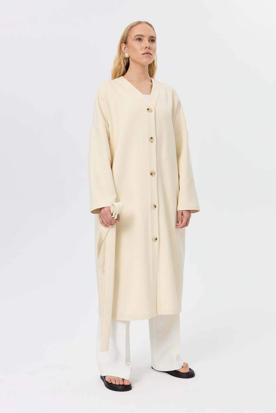 Buttoned Long Cardigan{KATEGORİ}