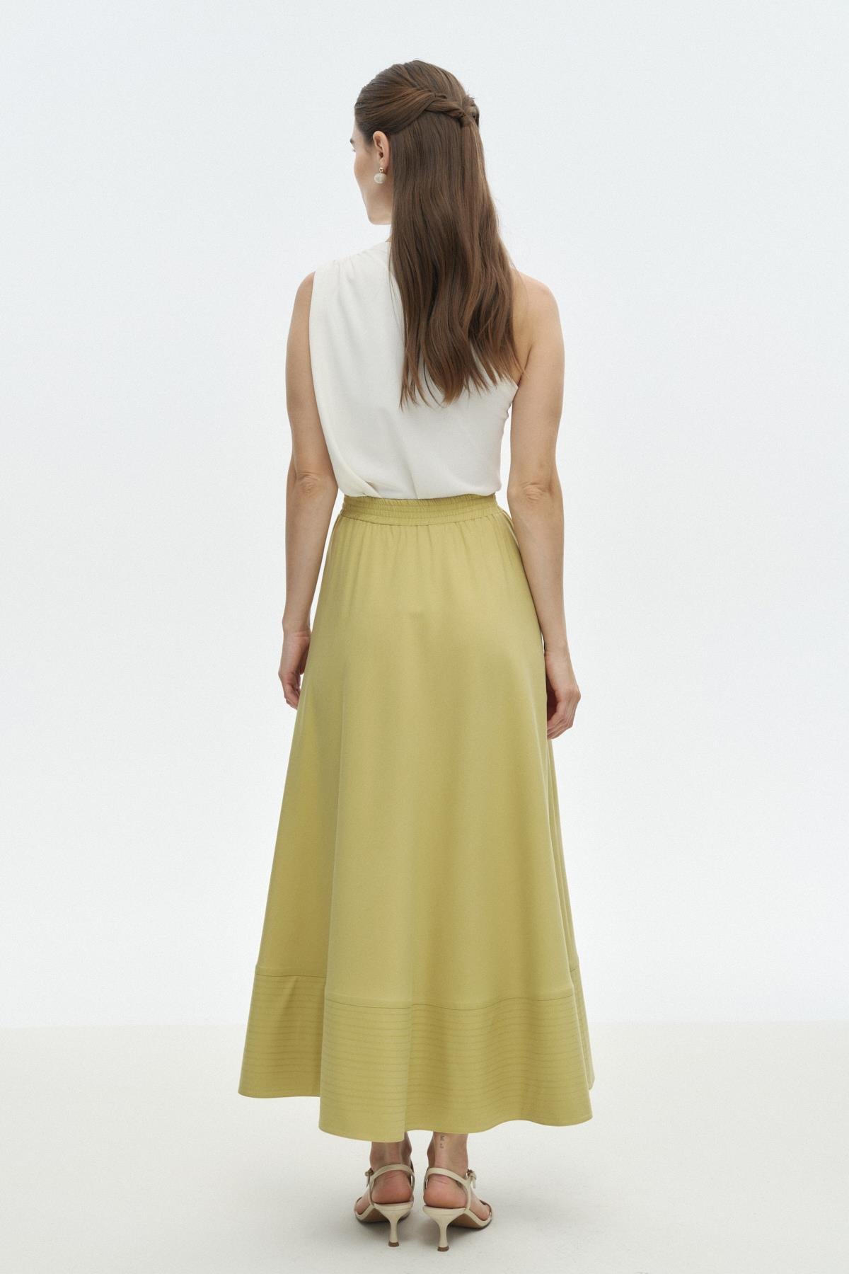 Elastik Belli Dikiş Detaylı Etek ASİT{KATEGORİ}