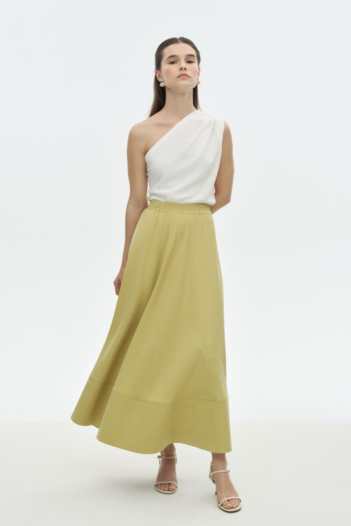 Elastik Belli Dikiş Detaylı Etek ASİT{KATEGORİ}