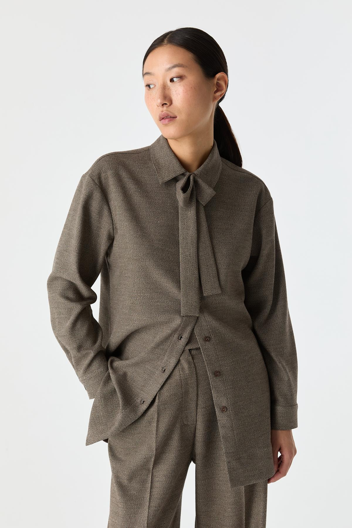 Fiyonklu Gömlek BRONZ BEJ{KATEGORİ}