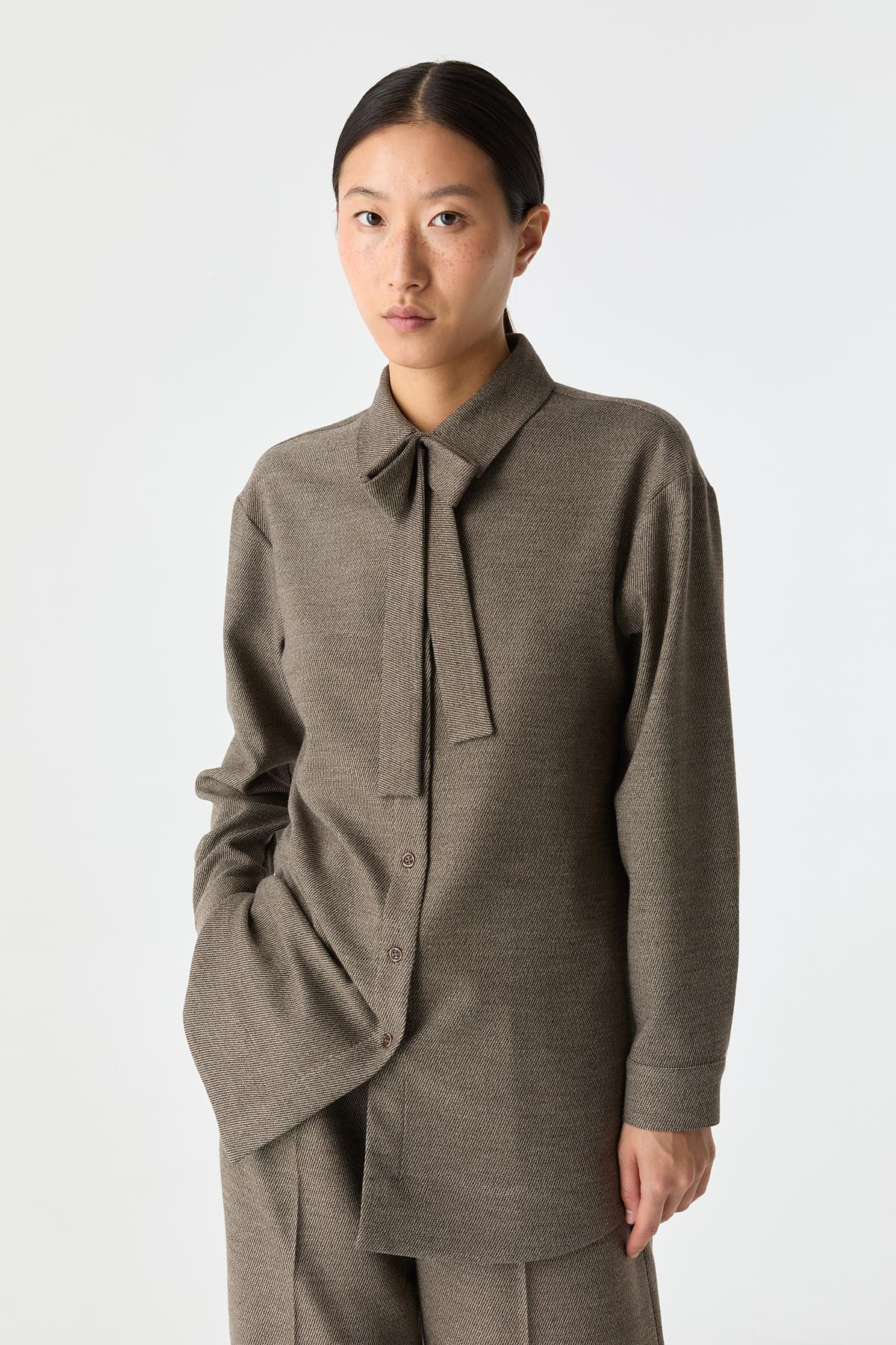 Fiyonklu Gömlek BRONZ BEJ{KATEGORİ}