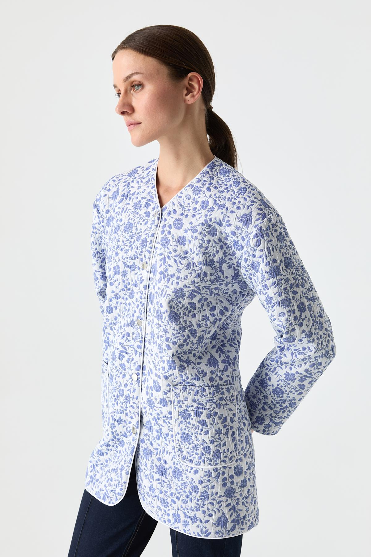 İnce Kapitone Desenli Mont MAVİ{KATEGORİ}