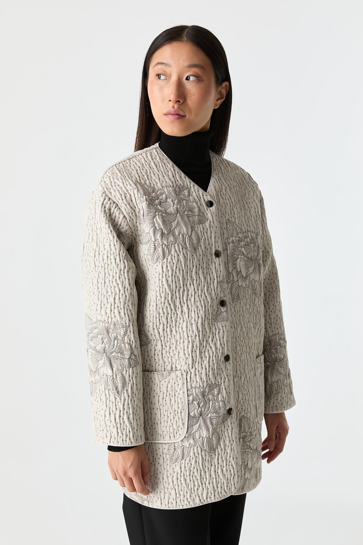 İnce Kapitone Desenli Mont VİZON{KATEGORİ}