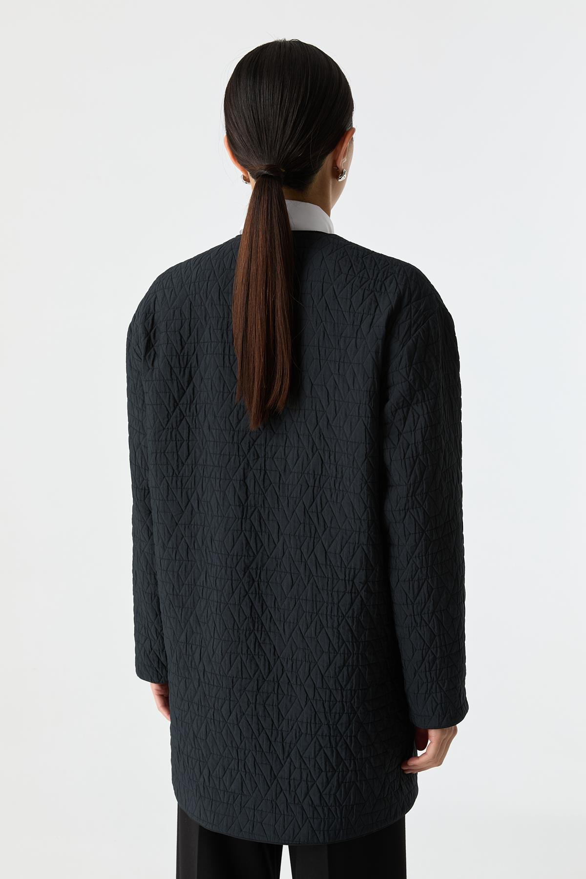 İnce Kapitone Desenli Mont SİYAH{KATEGORİ}