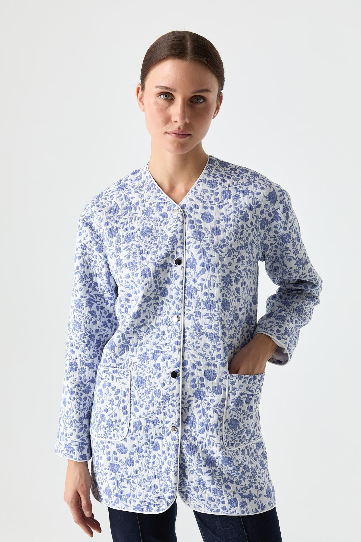 İnce Kapitone Desenli Mont MAVİ{KATEGORİ}