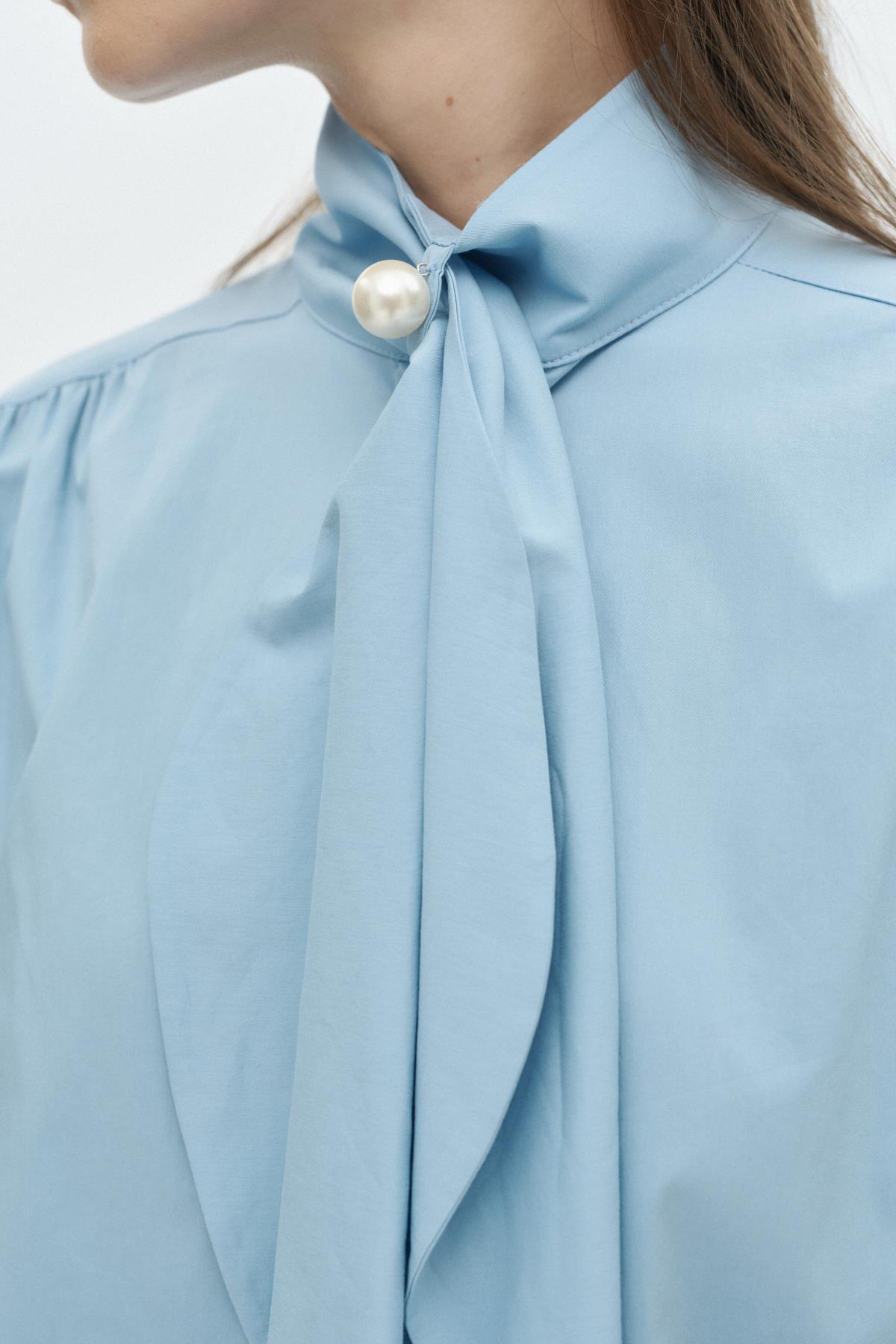 İnci Detaylı Fularlı Gömlek{KATEGORİ}