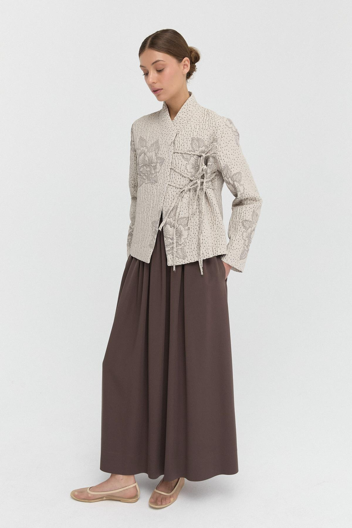 Kabartma Desenli İpli Kimono{KATEGORİ}