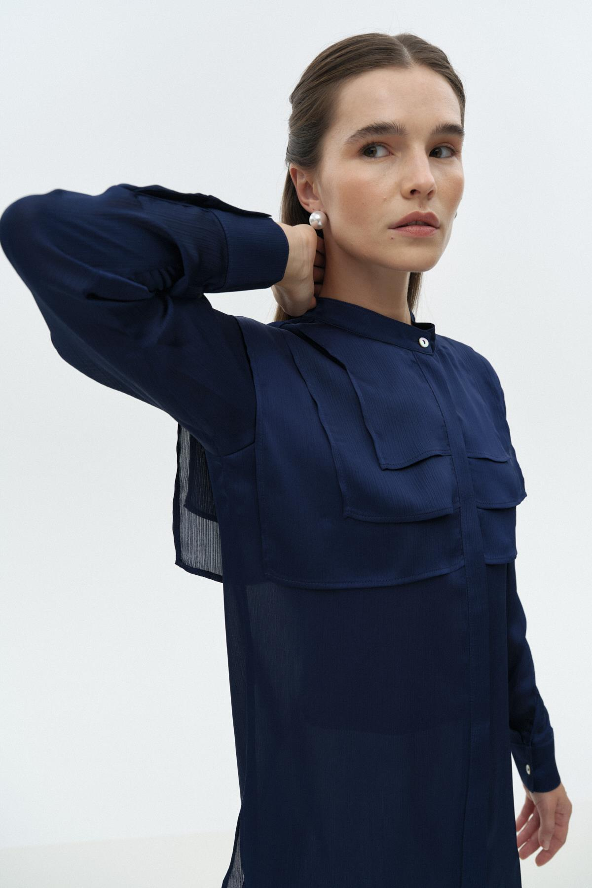 Kare Yakalı Gömlek LACİVERT{KATEGORİ}