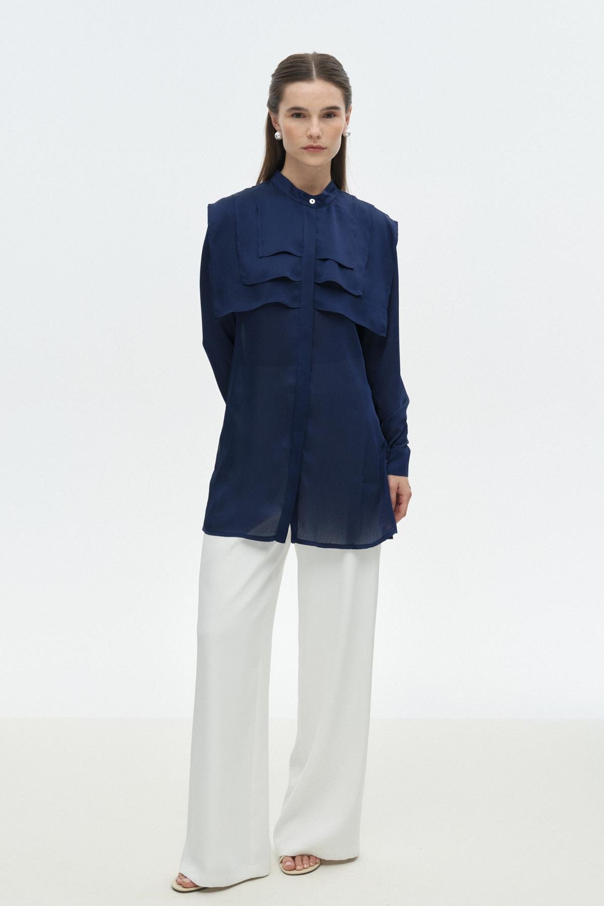 Kare Yakalı Gömlek LACİVERT{KATEGORİ}