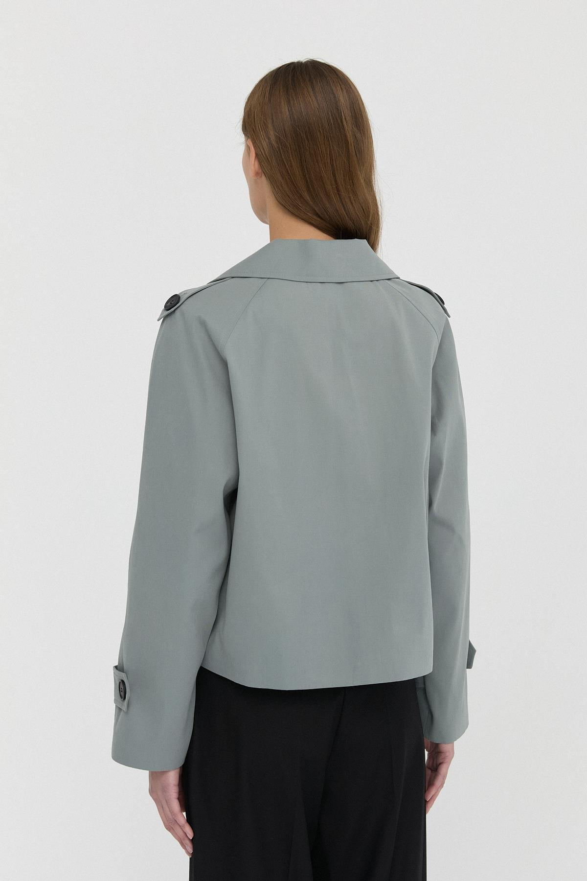 Katlı Yaka Kısa Trençkot{KATEGORİ}