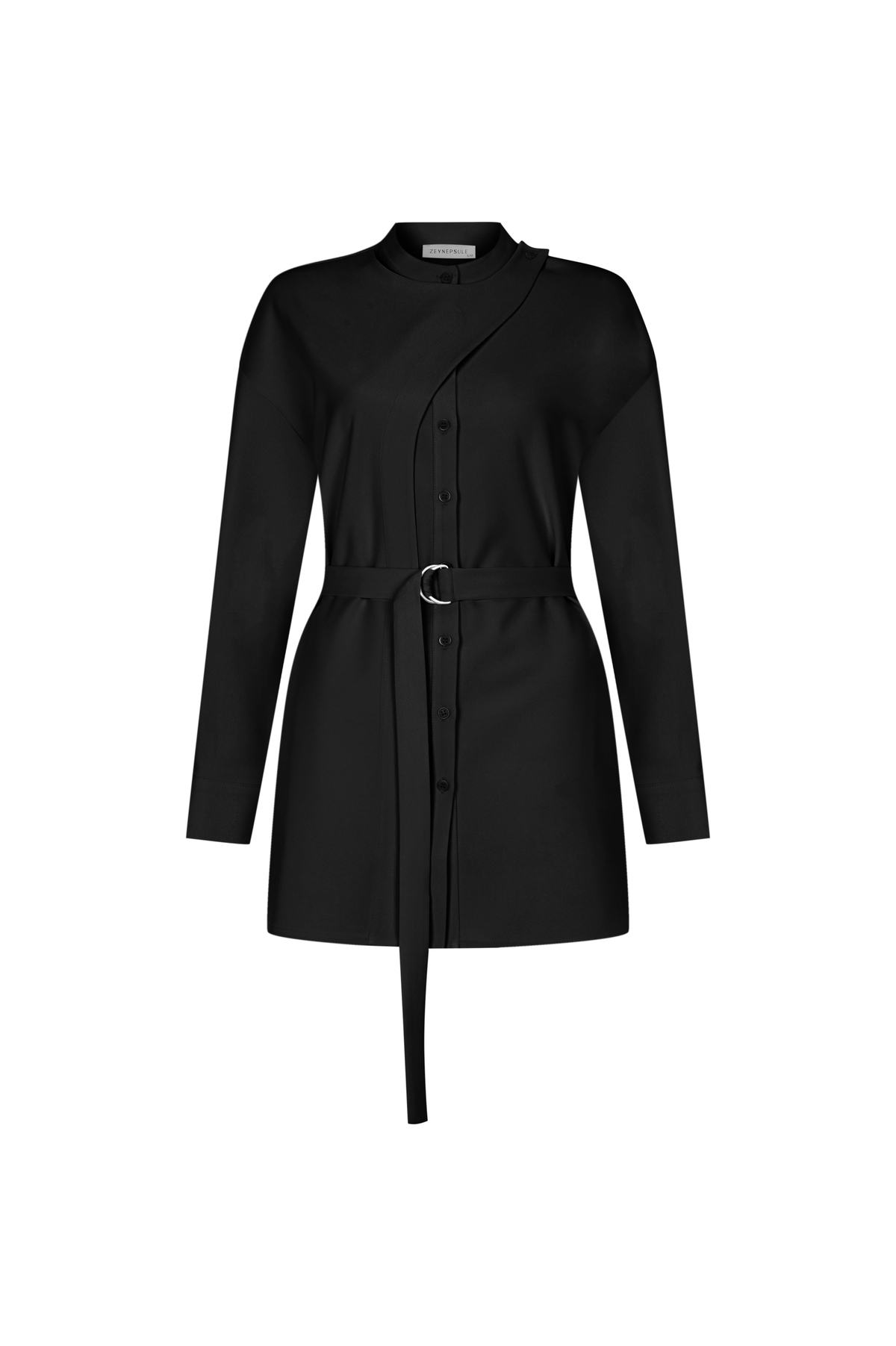 Oval-Cut Belted Shirt{KATEGORİ}