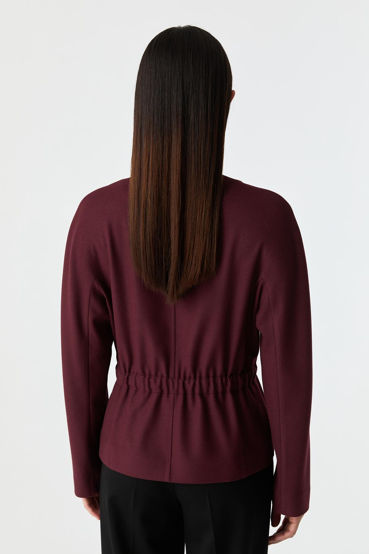 Kemerli V Yaka Ceket MÜRDÜM{KATEGORİ}