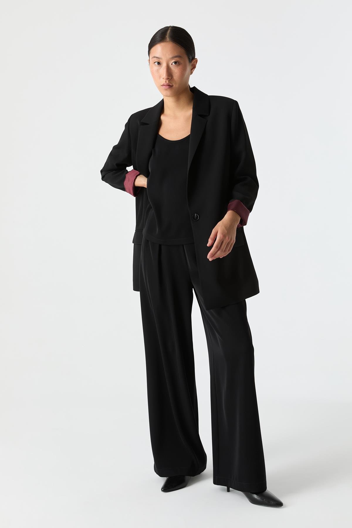 Kontrast Astarlı Blazer SİYAH{KATEGORİ}