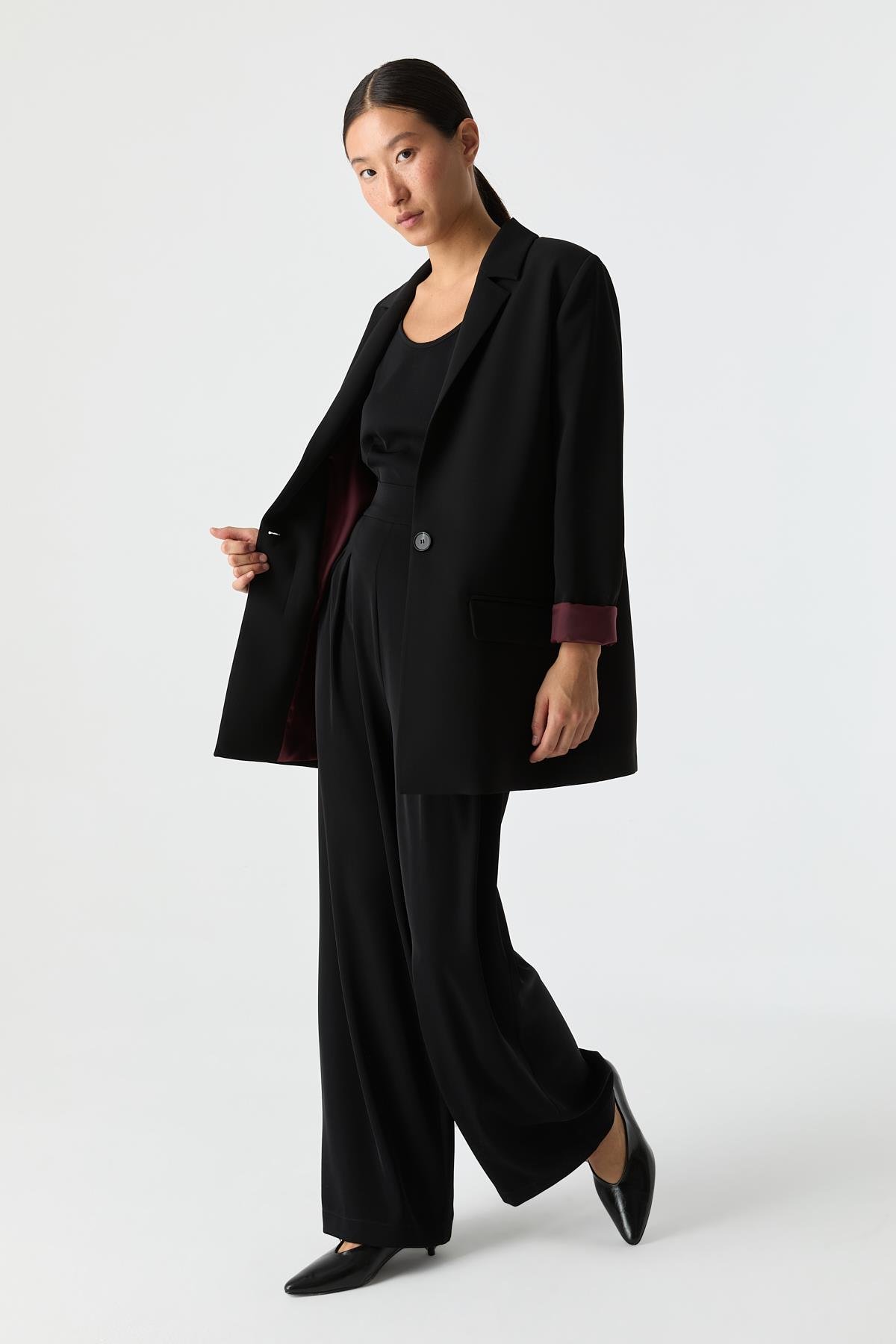 Kontrast Astarlı Blazer SİYAH{KATEGORİ}