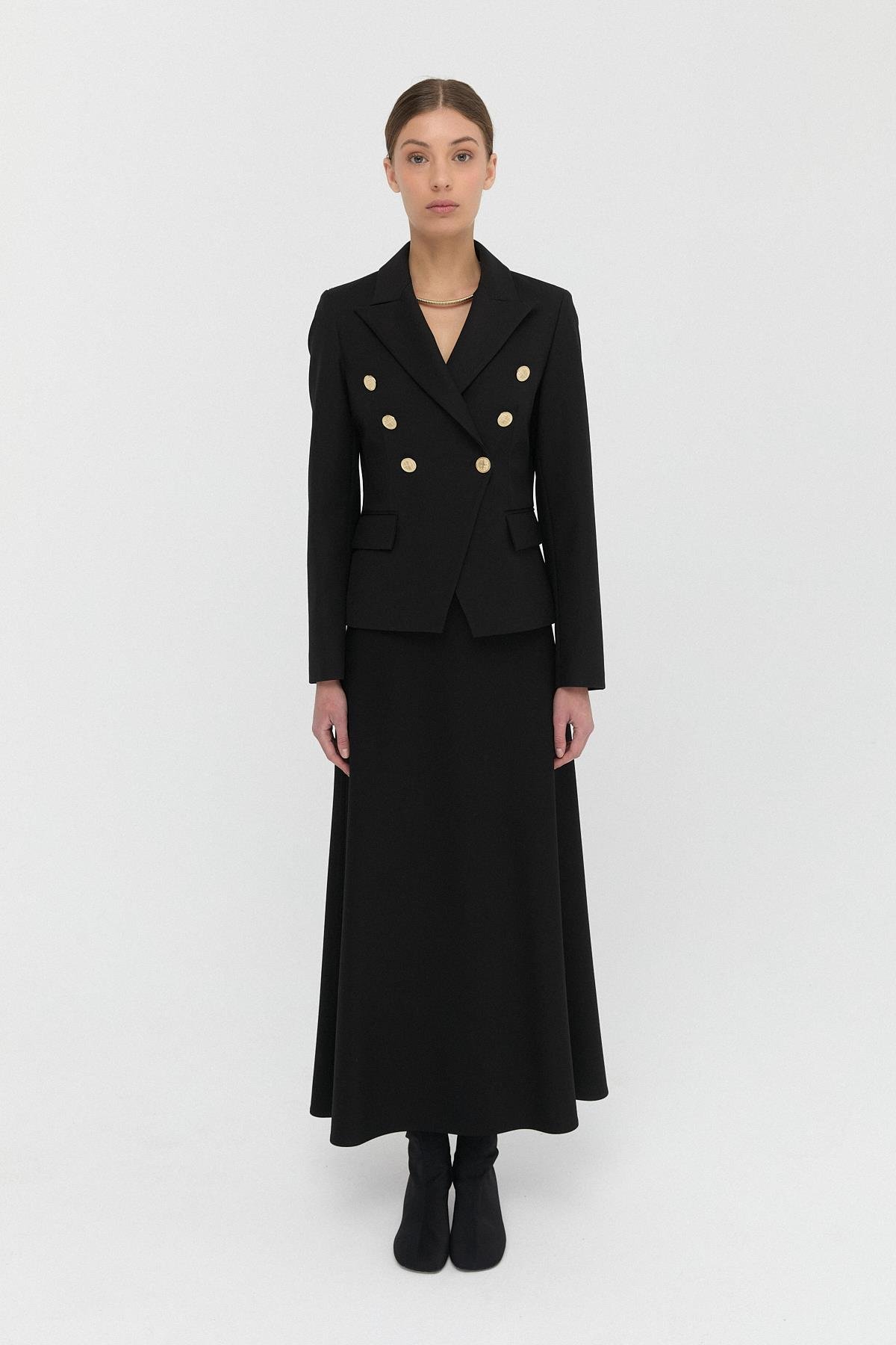 Kruvaze Kısa Blazer Ceket{KATEGORİ}