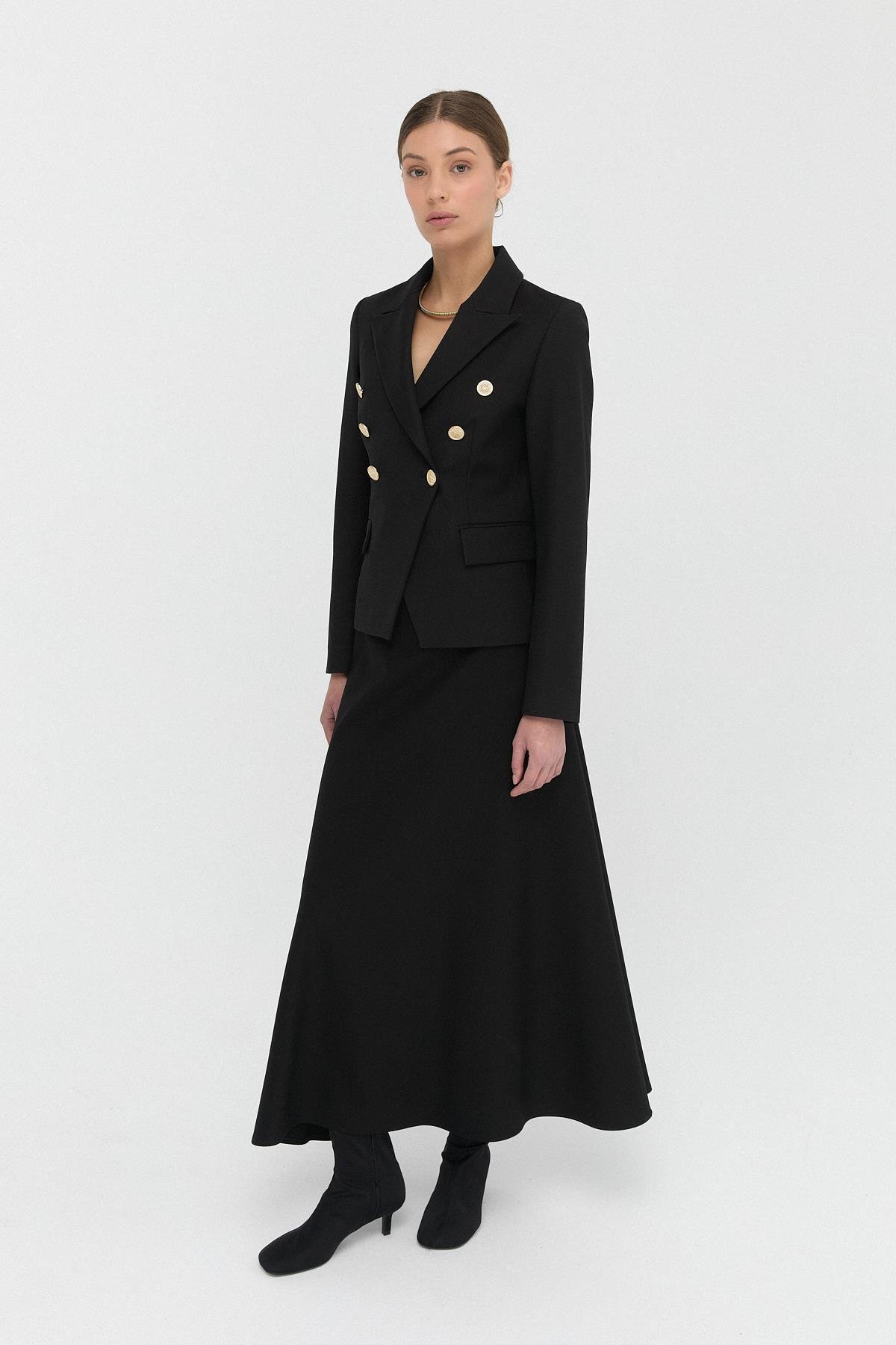 Kruvaze Kısa Blazer Ceket{KATEGORİ}