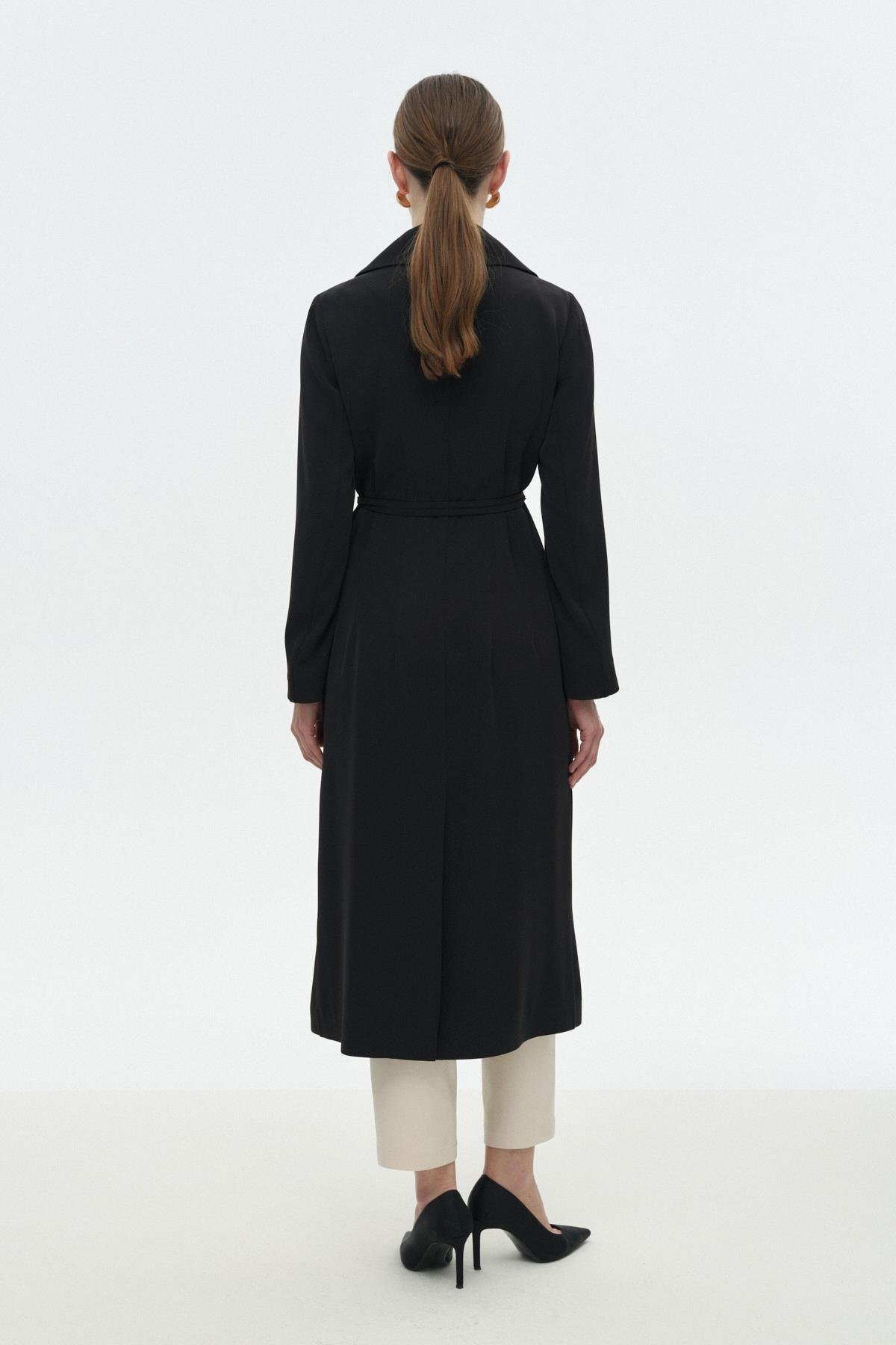 Kruvaze Parçalı Trençkot{KATEGORİ}