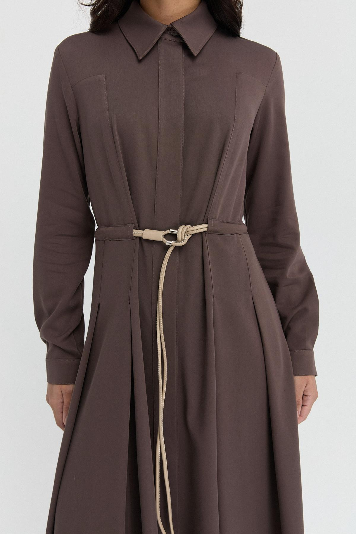 Özel Dikim Kemerli Elbise{KATEGORİ}