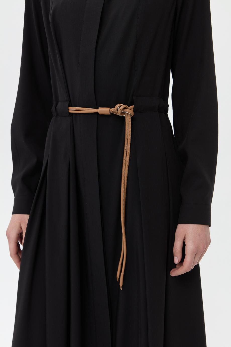 Özel Dikim Kemerli Elbise{KATEGORİ}