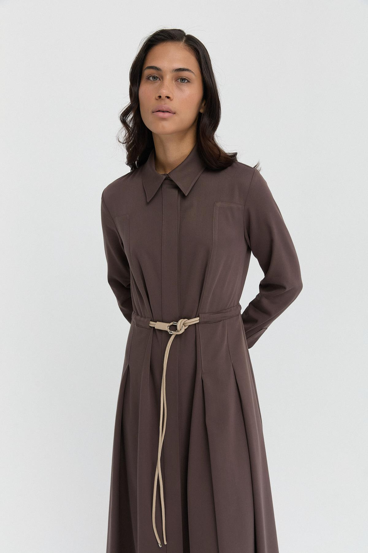 Özel Dikim Kemerli Elbise{KATEGORİ}