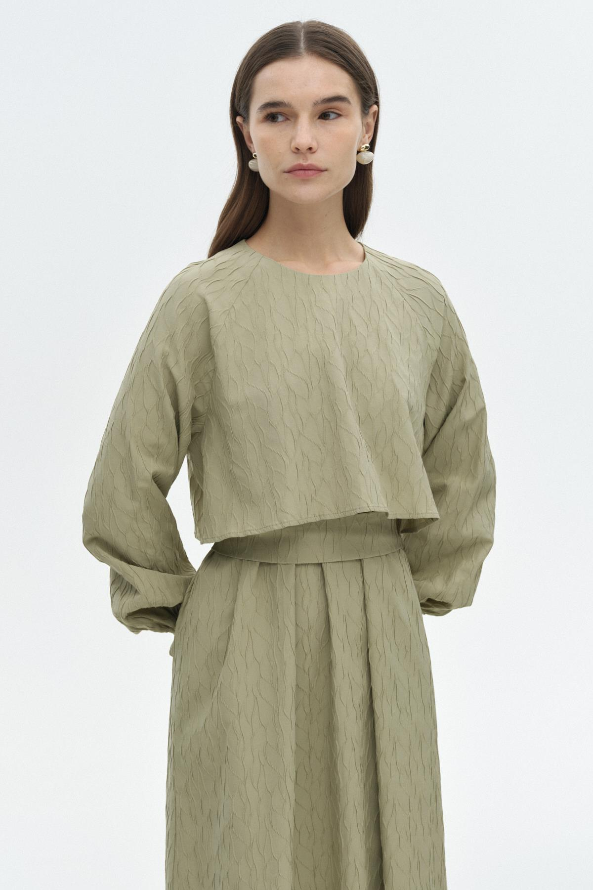 Pelerinli Poplin Elbise HAKİ{KATEGORİ}