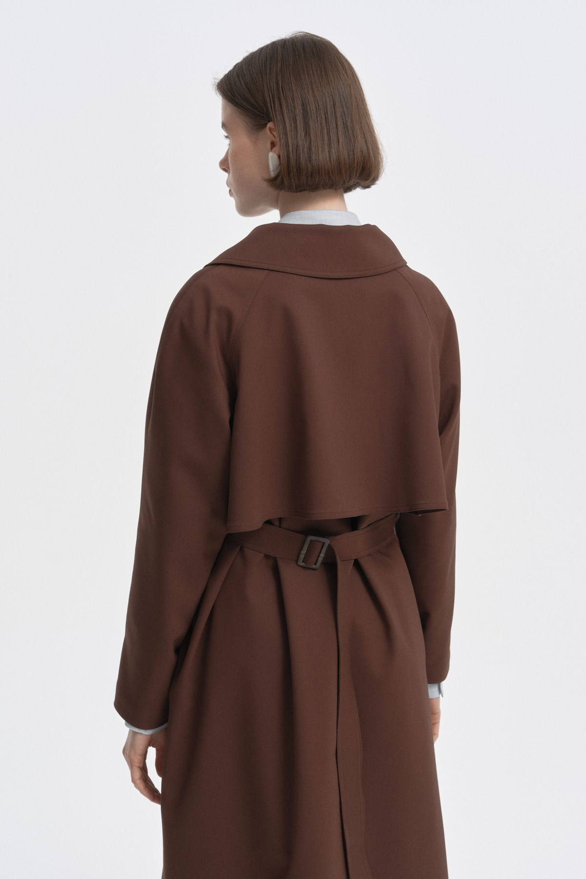 Pelerinli Trençkot KAHVERENGİ{KATEGORİ}