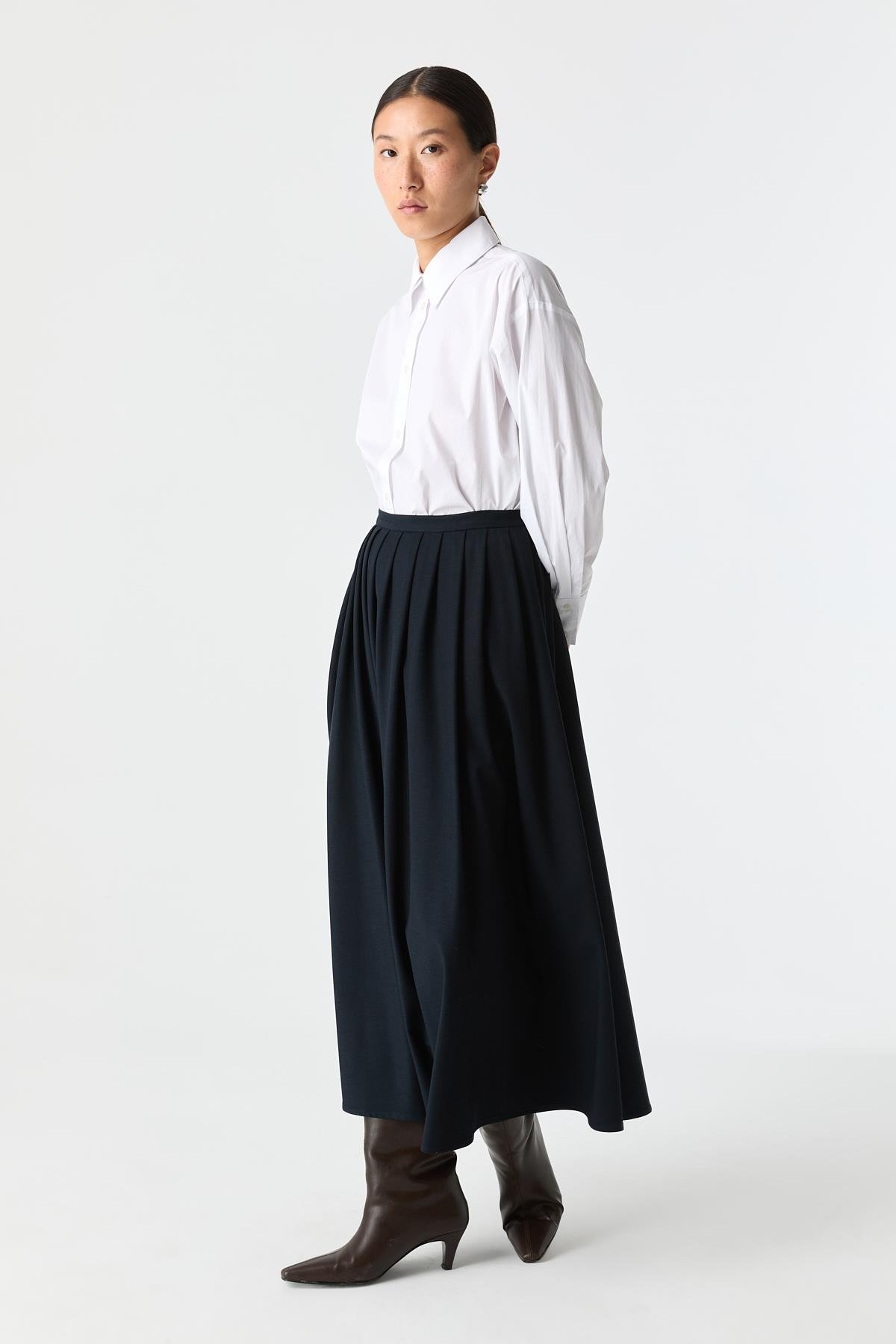 Pensli Evaze Etek LACİVERT{KATEGORİ}