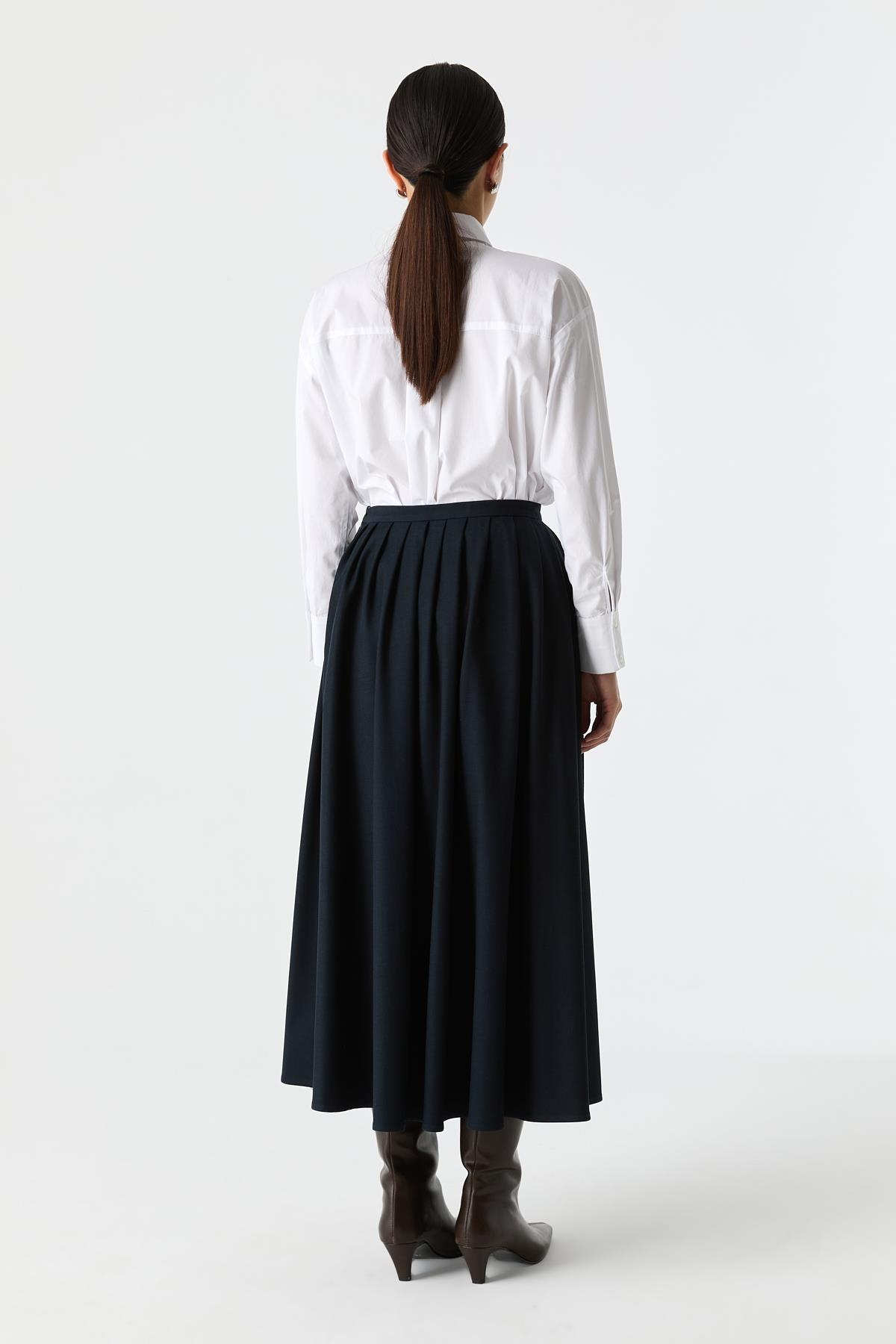 Pensli Evaze Etek LACİVERT{KATEGORİ}